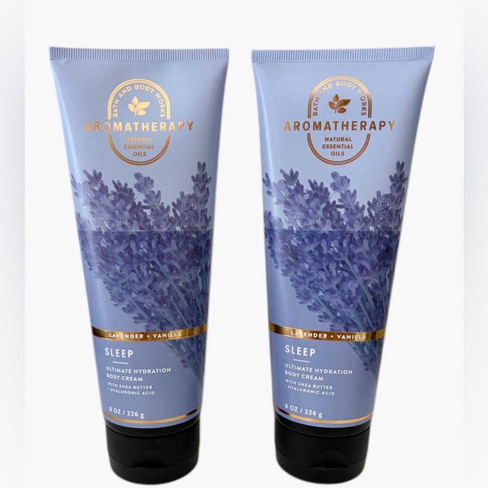 Bath & Body Works SLEEP Lavender Vanilla Hydration Cream 8oz Lot of 2‎